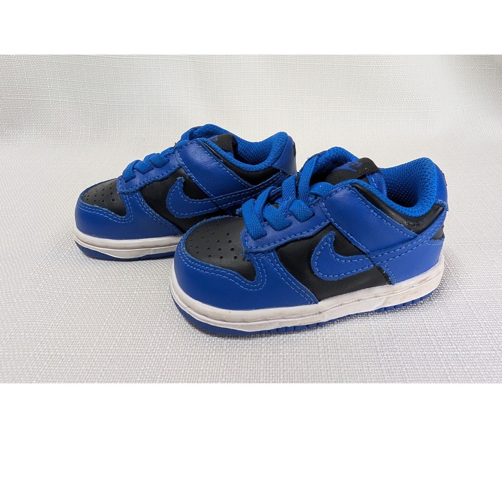 Nike Dunk Low TD Sz 4C Hyper Cobalt‎ Black White Toddler Sneakers CW1589-001